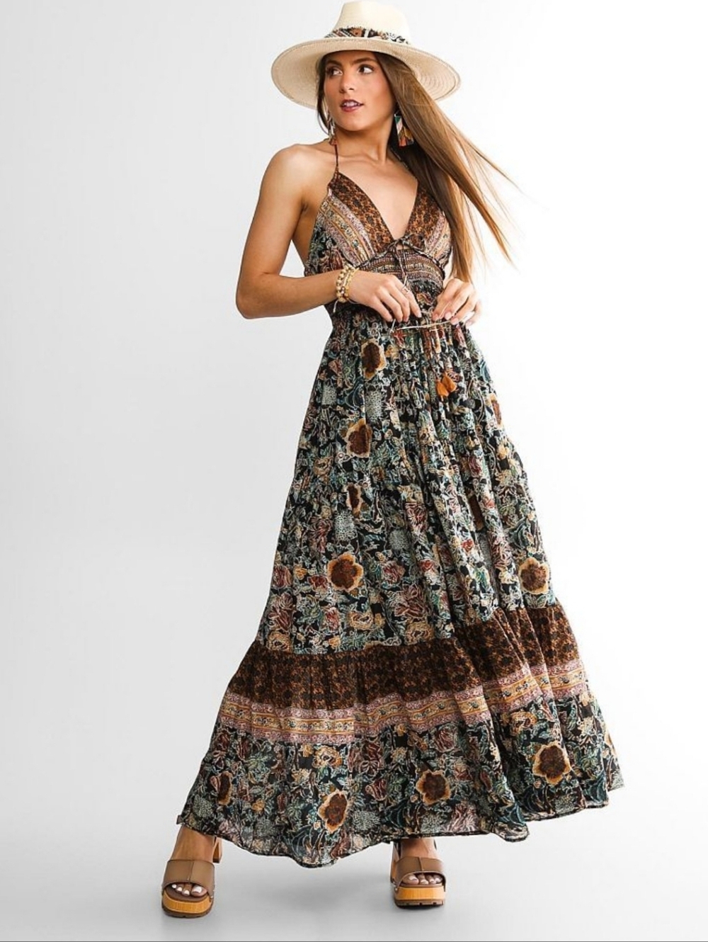 Free People Real Love Maxi Dress in Twilight Combo XS - Picture 3 of 14